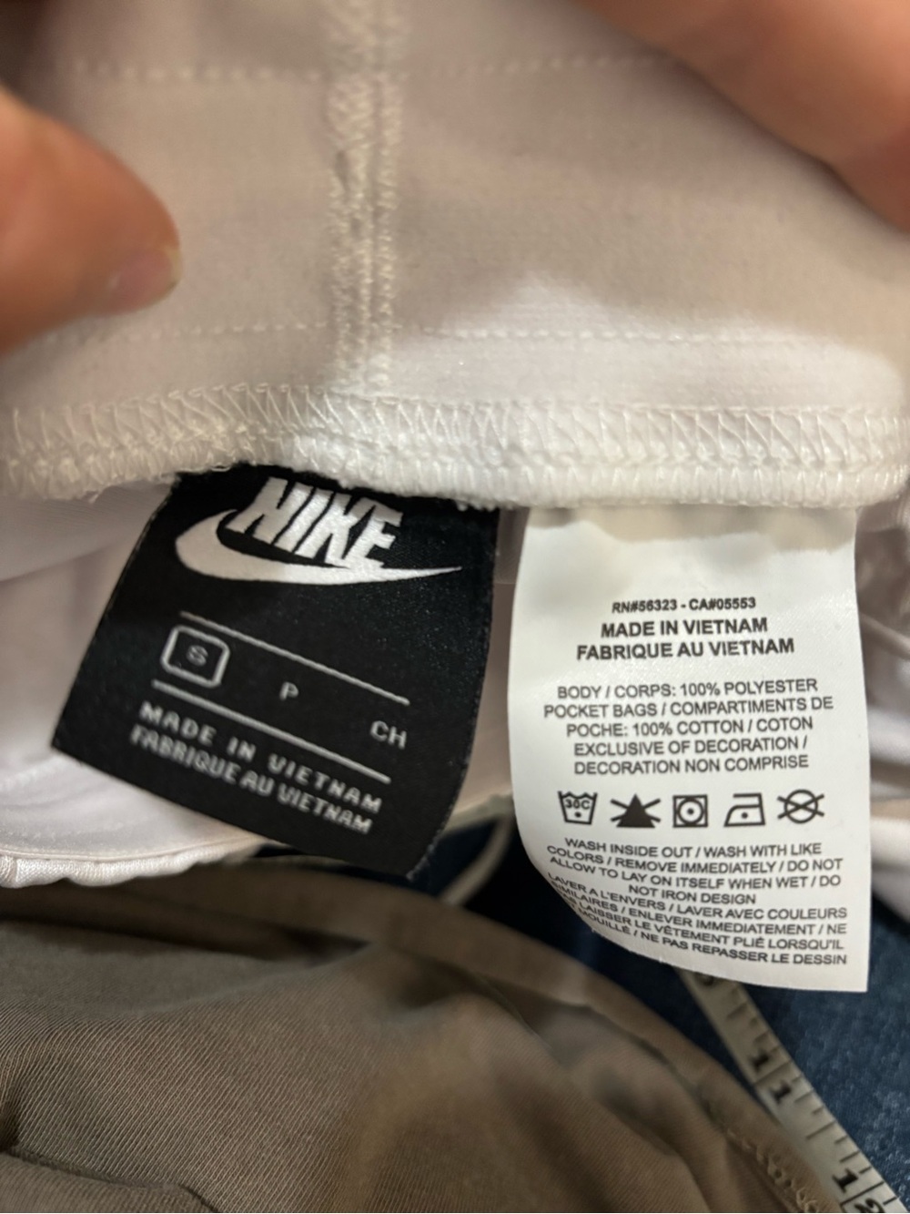 Nike Women's Size Small White Joggers Sweatpants Repeated Swoosh Logo Side Tape - Picture 8 of 12